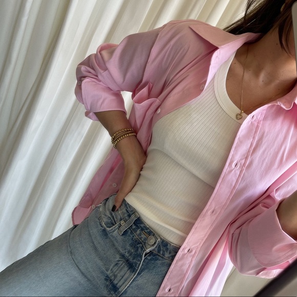 Emma Button-Down Shirt — Soft Pink - Picture 3 of 7
